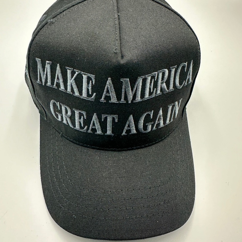 Cali-Fame Trump Make America Great Again Logo Black Trucker Hat Cap One Size